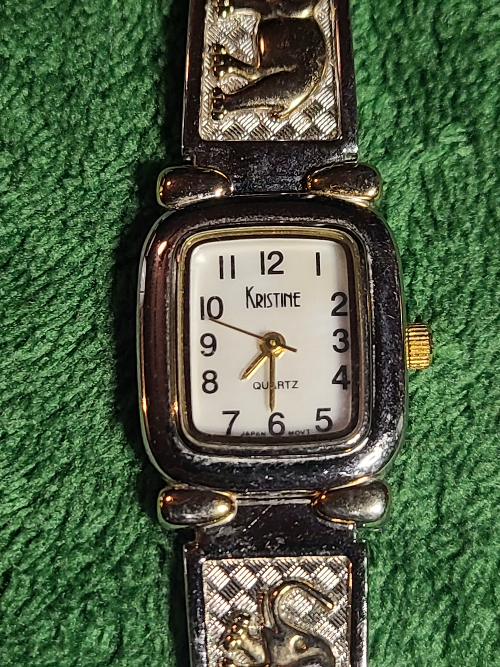 Women's Two-Tone Square Dial Quartz Watch - Silver & Gold
